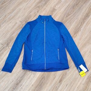 Tangerine Royal Blue Zip-Up Sweater Ladies size Medium